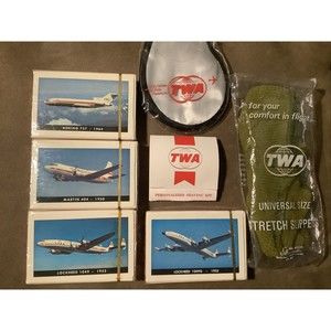 TWA Vintage Set Of 4 Playing Cards AND Cabin Collectibles